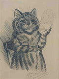 louis wain the smoking cat Art A4 Photo Print