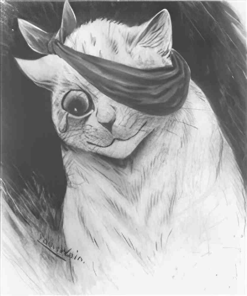 louis wain the tearful cat Art A4 Photo Print