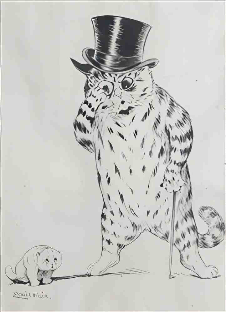 louis wain the telling off Art A4 Photo Print