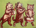 louis wain the village trio Art A4 Photo Print