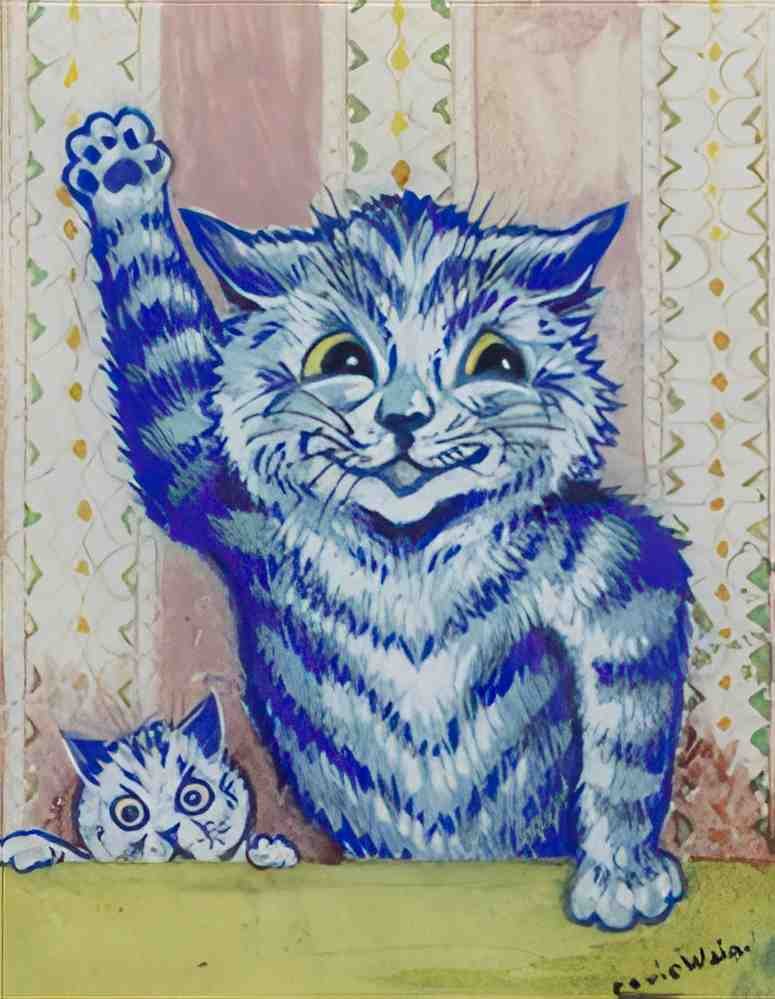 louis wain the wave Art A4 Photo Print