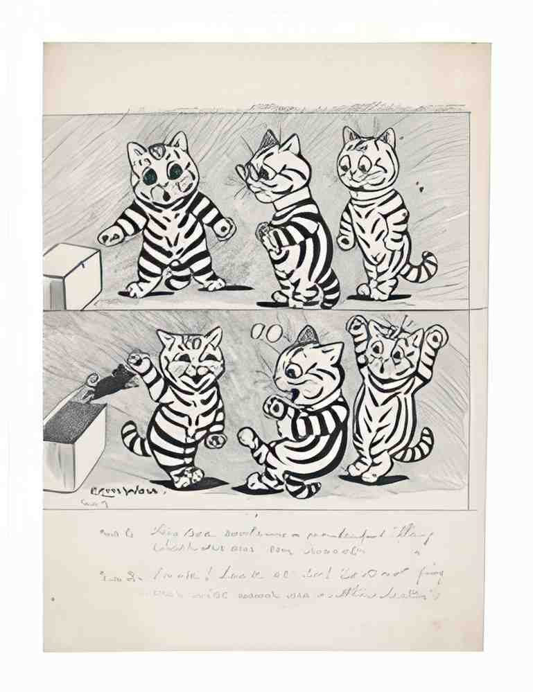 louis wain this box contains a wonderful thing Art A4 Photo Print