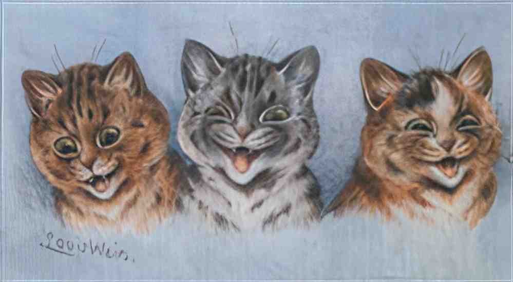 louis wain threes a crowd! Art A4 Photo Print