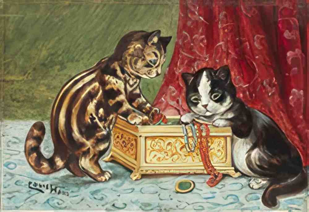 louis wain treasure kittens Art A4 Photo Print