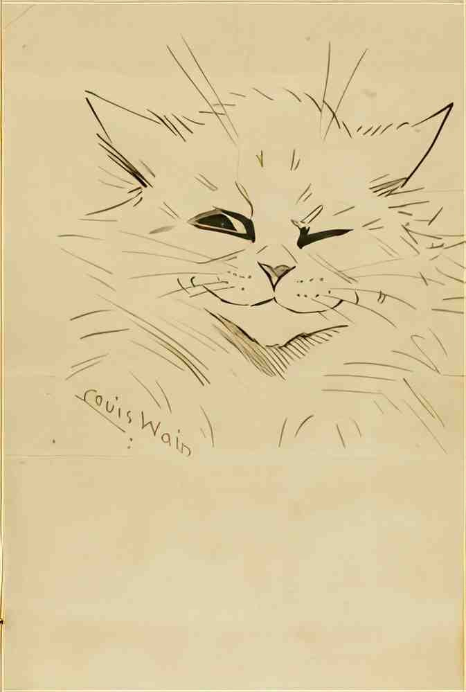 louis wain two cats Art A4 Photo Print