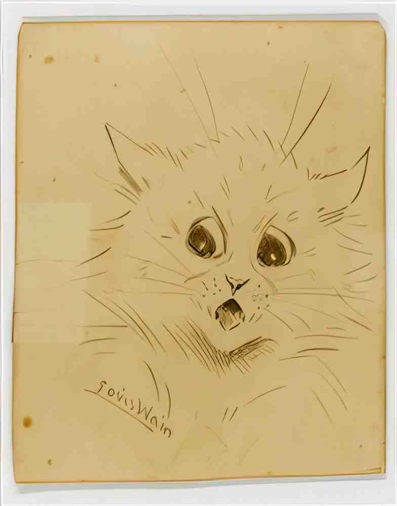 louis wain two cats comprising Art A4 Photo Print