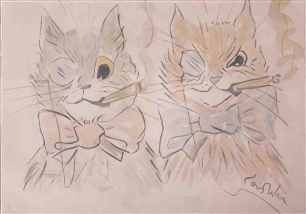 louis wain two cats(1) Art A4 Photo Print