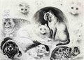 louis wain varieties of cats Art A4 Photo Print