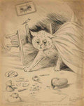 louis wain who would have thought a canary could do so much damage! Art A4 Photo Print