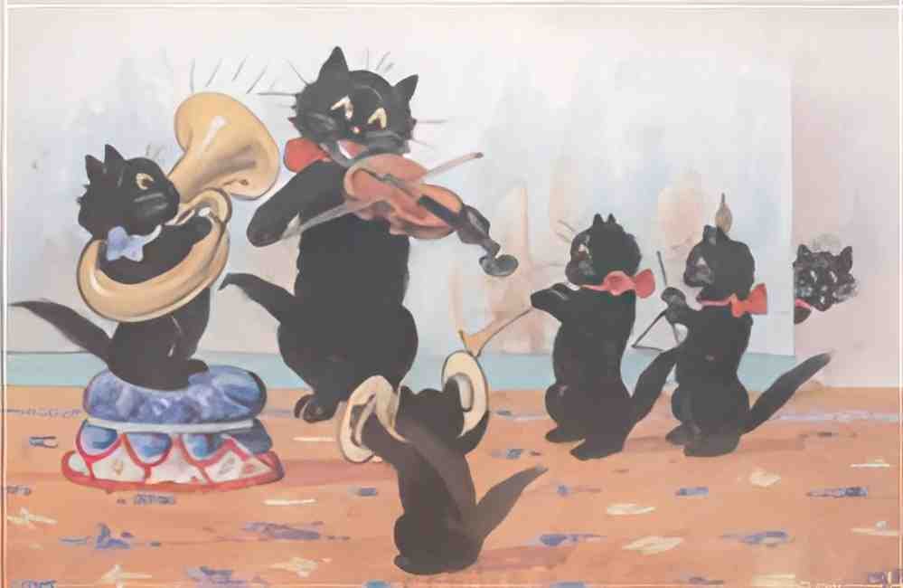 louis wain wouldnt you like to play with me Art A4 Photo Print