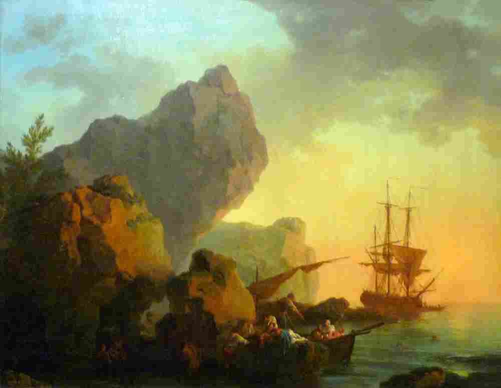 loutherbourg a marine at sunset Art A4 Photo Print