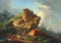 loutherbourg robbers attacking travellers in a mountain gorge Art A4 Photo Print