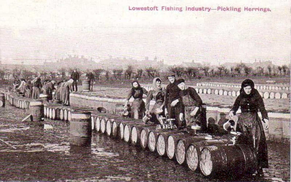 lowestoft herrings barrelsVintage 1880s 1900s A4 Photo Print