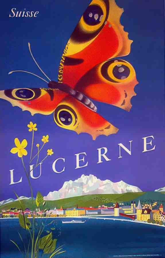 lucerne Vintage Advert A4 Photo Print