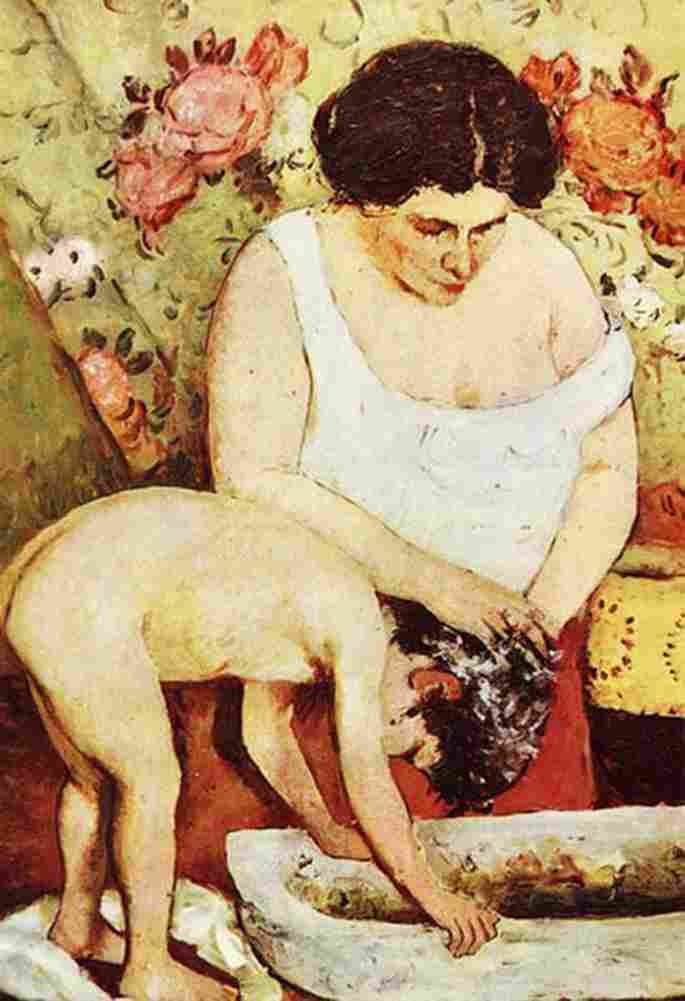 luch Hair Washing Art A4 Photo Print