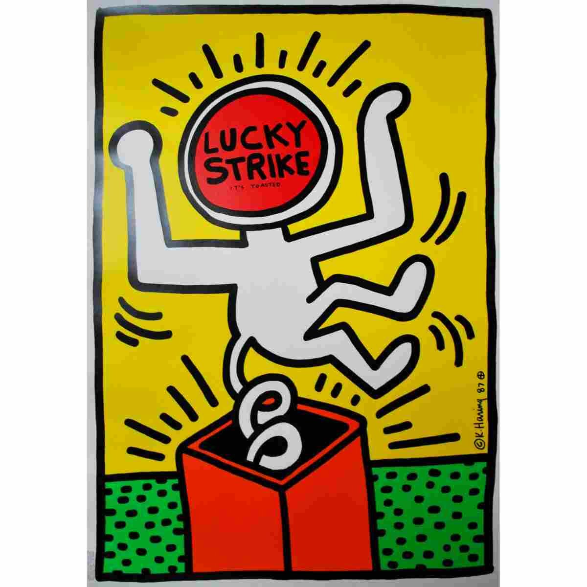 lucky strike keith haring 1987 3 posters 2 Advert A4 Photo Print