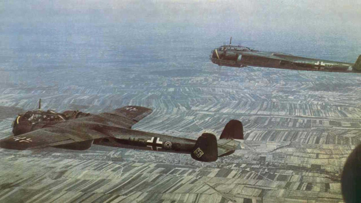luftwaffe aircraft formation Vintage world war A4 Photo Print