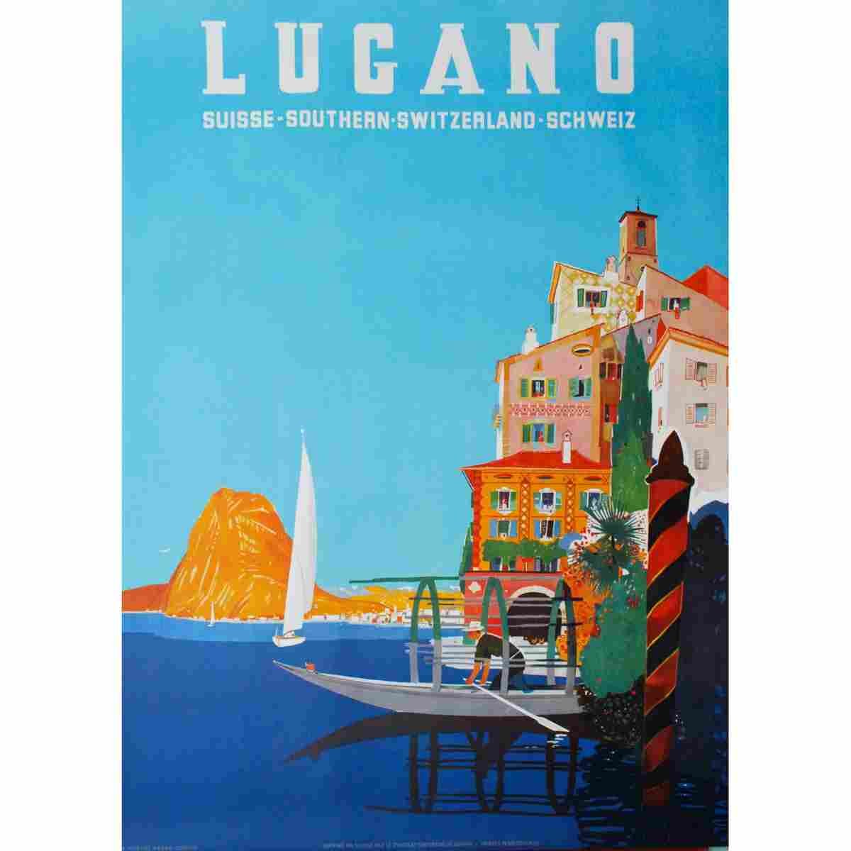 lugano daniele buzzi 1952 2 Advert A4 Photo Print