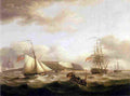 luny Cutter Passing Astern of a Frigate Art A4 Photo Print