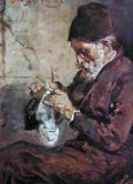 lytras nikiforos knitting monk Art A4 Photo Print