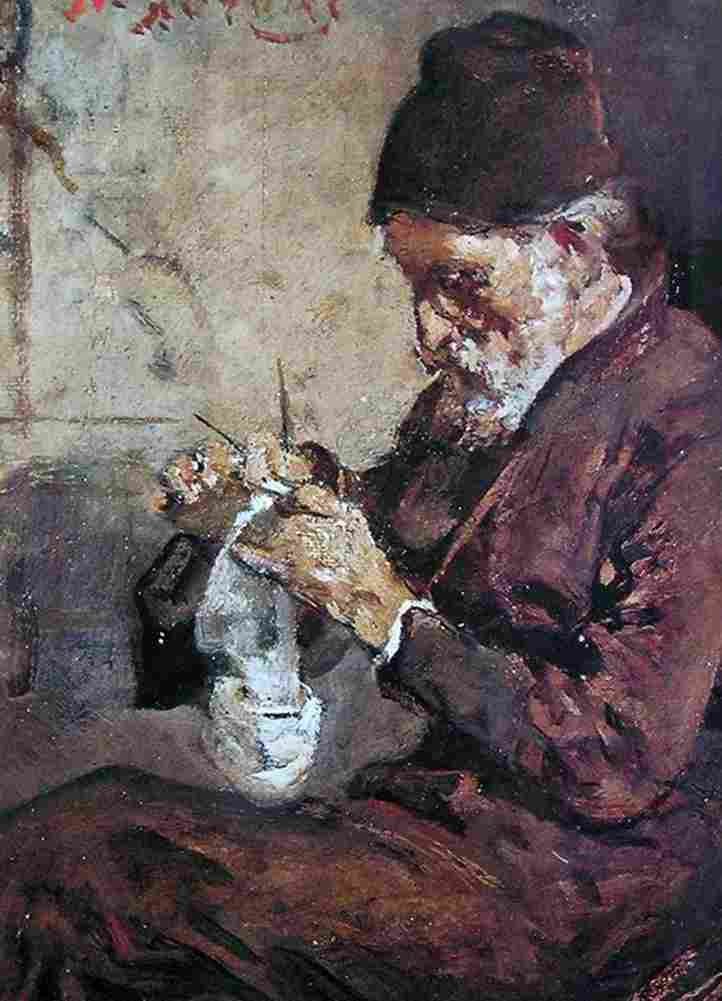 lytras nikiforos knitting monk Art A4 Photo Print