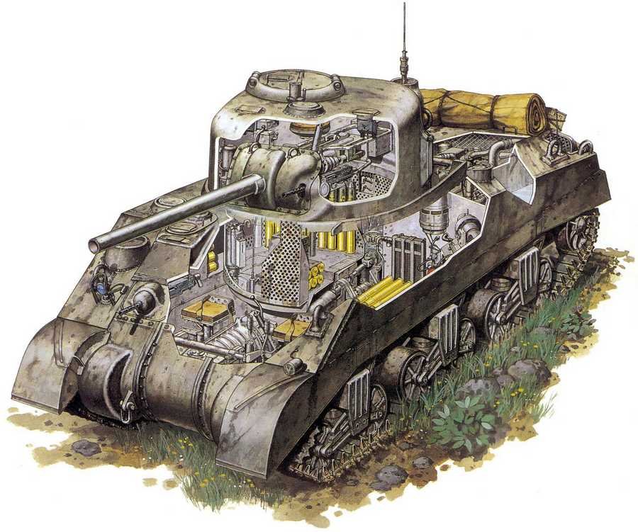 m4sherman cutaway A4 Photo Print