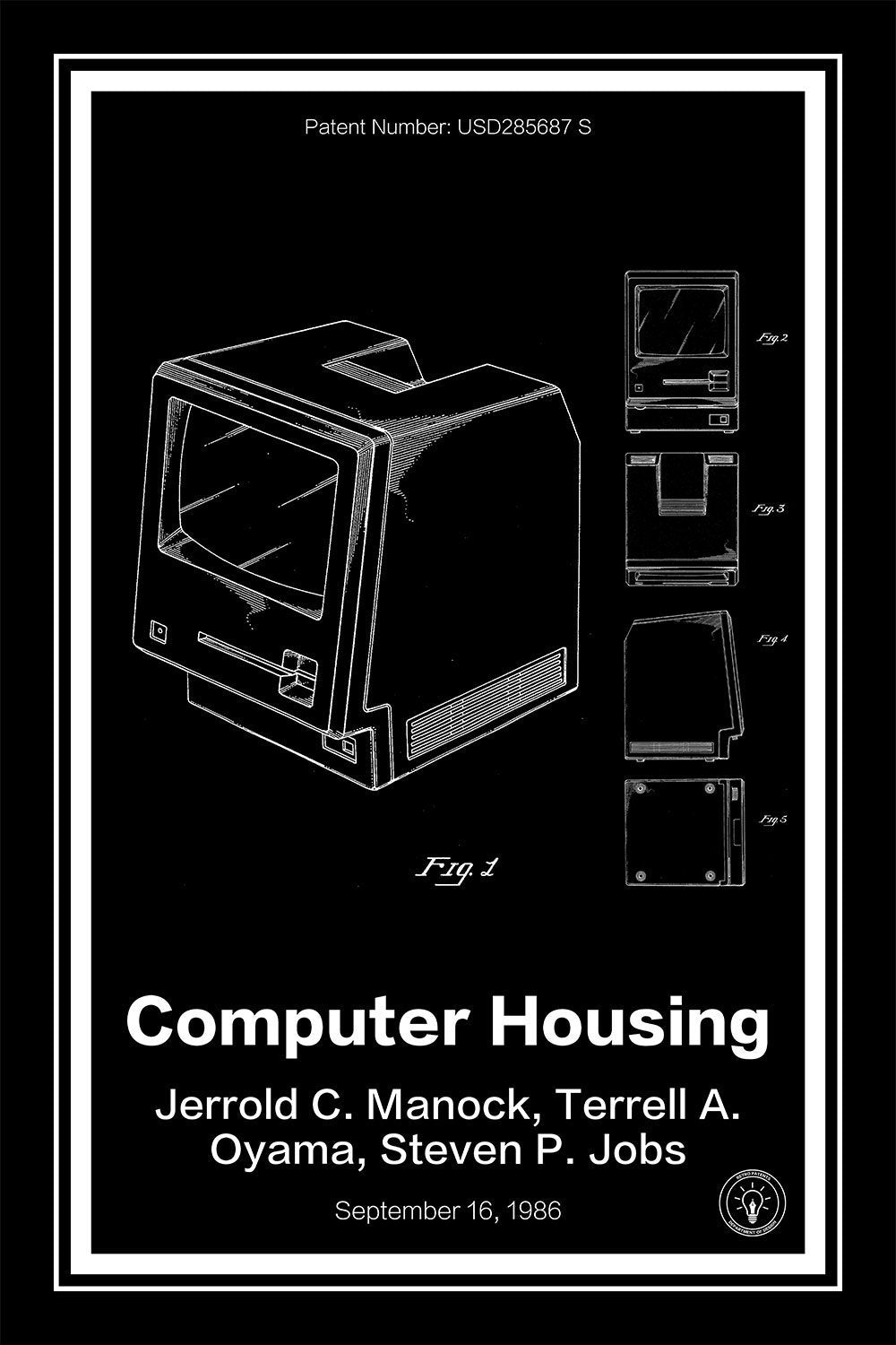 mac patent print black A4 Photo Print