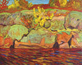 macd Autumn Colour Rock and Maple Art A4 Photo Print