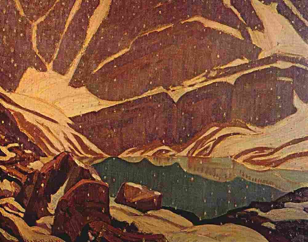 macd Mountain Snowfall Lake Oesa Art A4 Photo Print