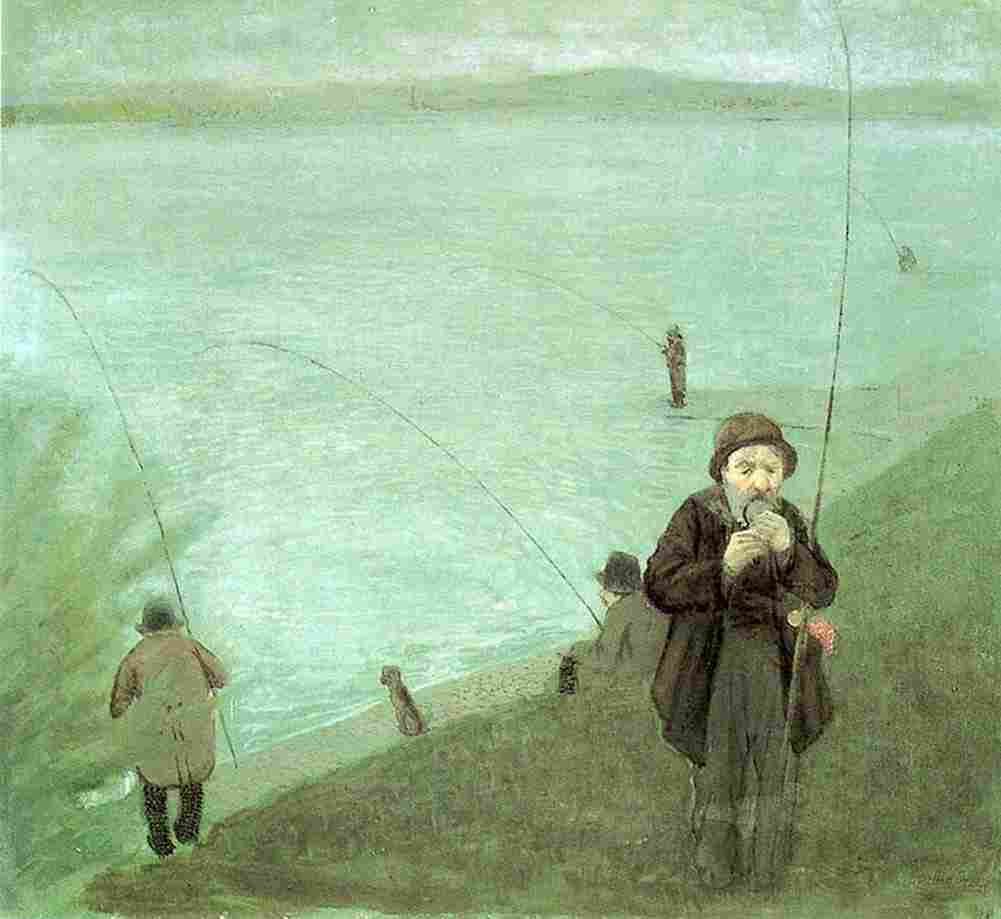macke Anglers on the Rhine Art A4 Photo Print