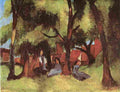 macke Children under Trees in Sun Art A4 Photo Print