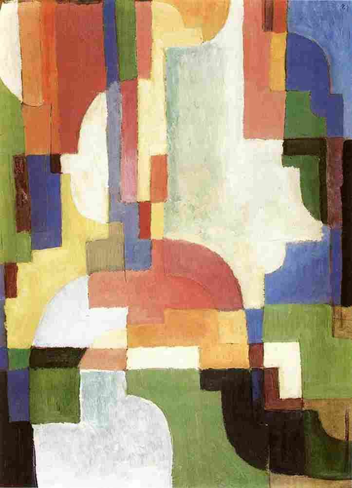 macke Coloured Forms One Art A4 Photo Print