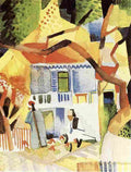 macke Courtyard of a Ville at Saint Germain Art A4 Photo Print