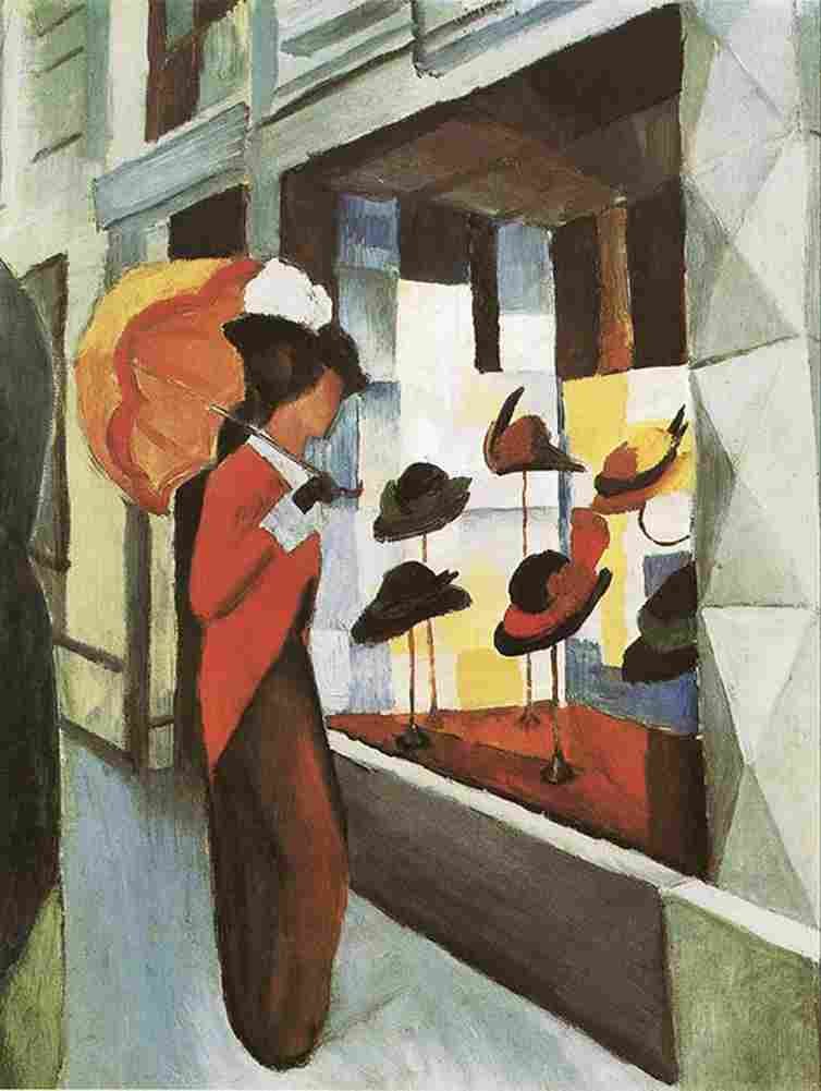 macke Hat Shop Art A4 Photo Print