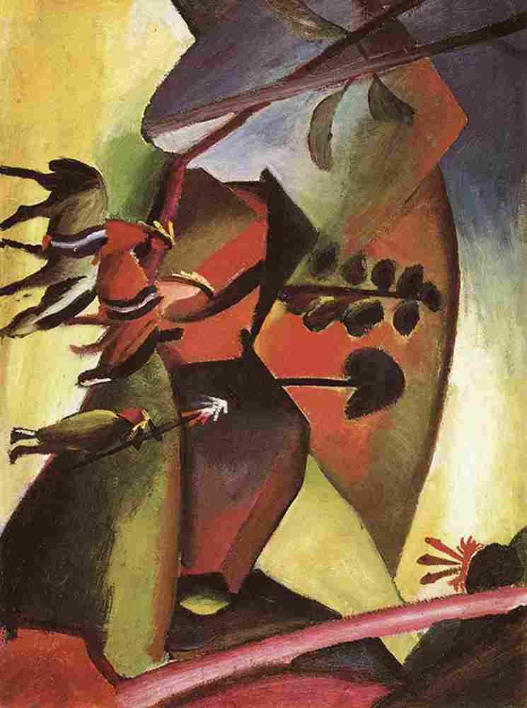 macke Indians on Horses Art A4 Photo Print