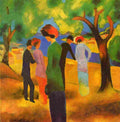 macke Lady in a Green Jacket Art A4 Photo Print