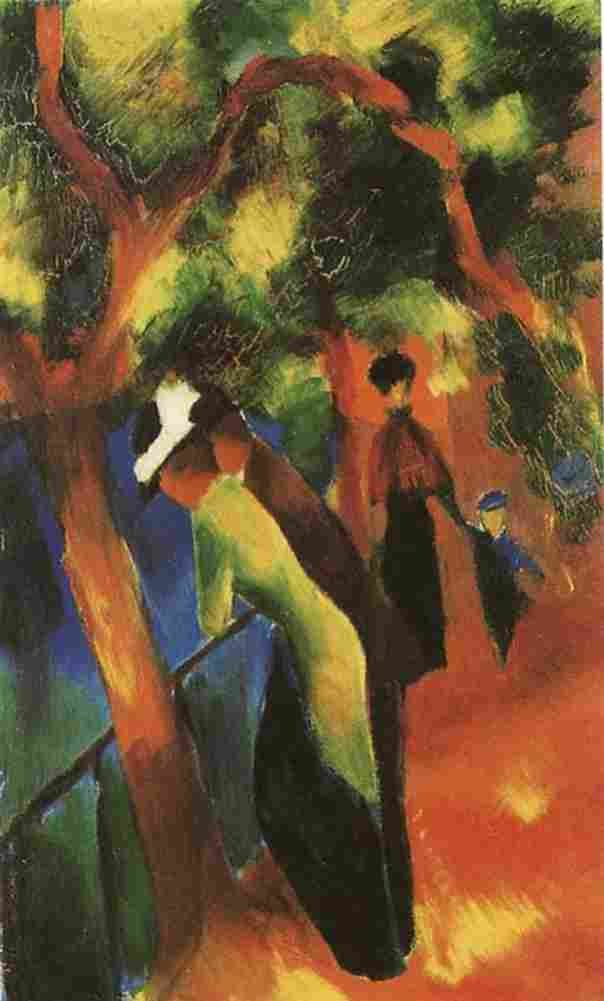 macke Sunlight Walk Art A4 Photo Print