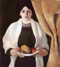 macke The Artist s Wife with Apples Art A4 Photo Print
