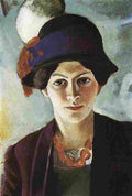 macke The Artist s Wife with Hat Art A4 Photo Print