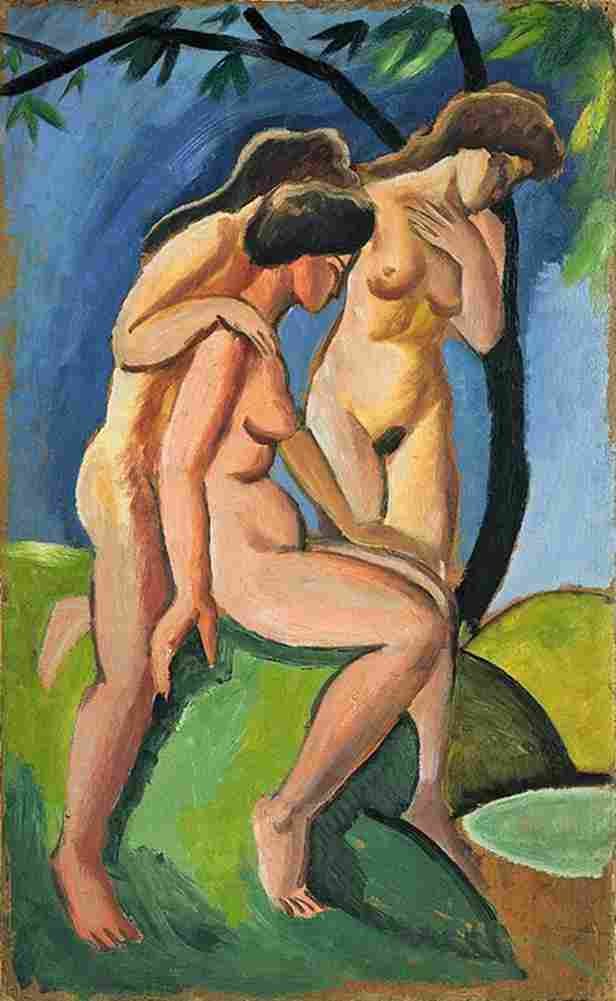 macke Three Acts Art A4 Photo Print