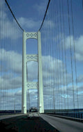 mackinac bridge aerial 1980s 1990s A4 Photo Print