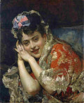 madrazo y garreta raimundo aline masson in a mantilla Art A4 Photo Print