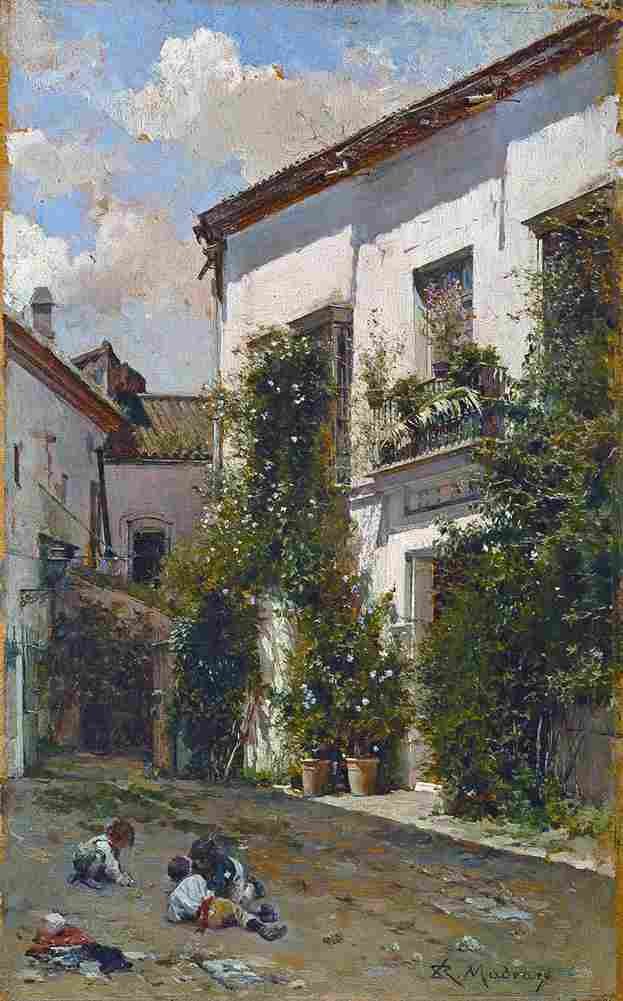 madrazo y garreta raimundo the courtyard of san miguel in the cathedral of seville Art A4 Photo Print