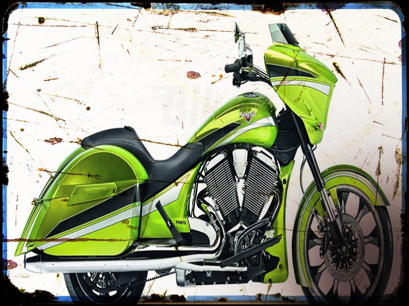 magnum Victory A4 Photo Print Motorbike Vintage Aged