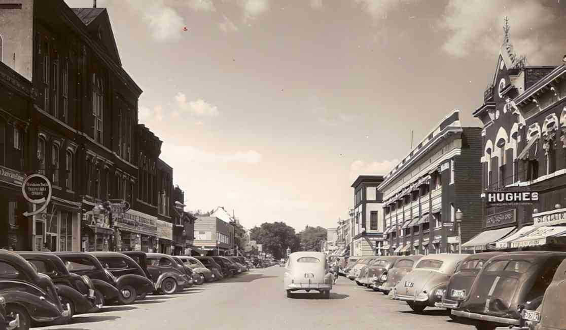 main street hudson Vintage world war A4 Photo Print