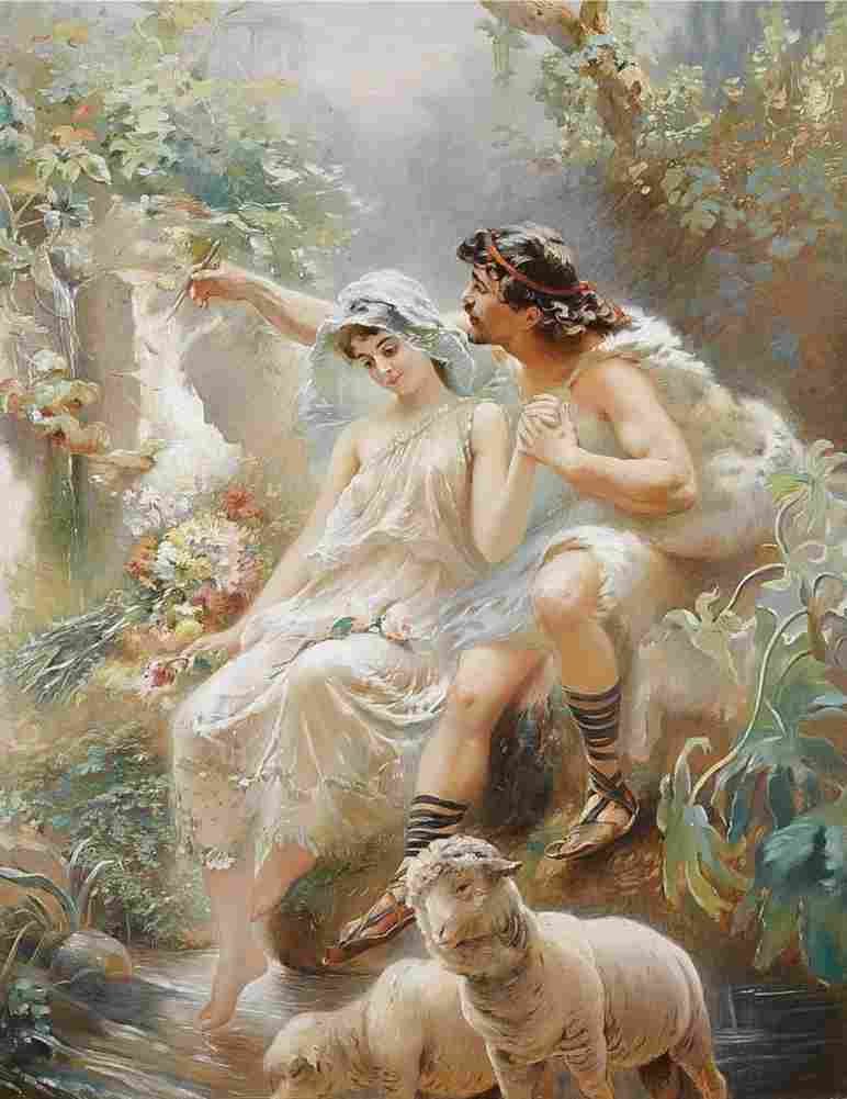 makovsky allegorical scene Art A4 Photo Print