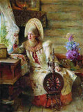 makovsky boyaryshnya in a window Art A4 Photo Print