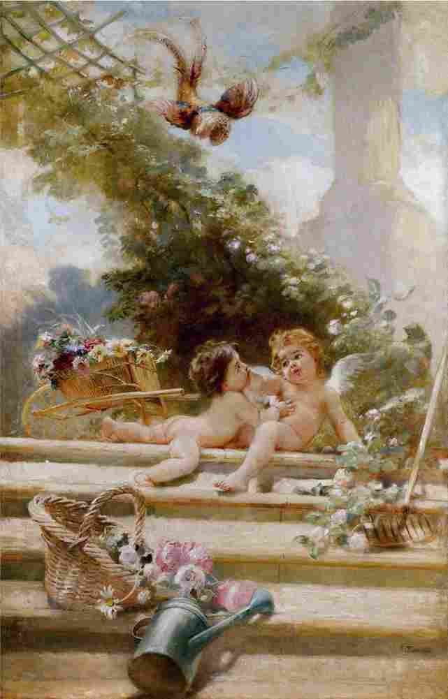 makovsky cupid gardeners Art A4 Photo Print