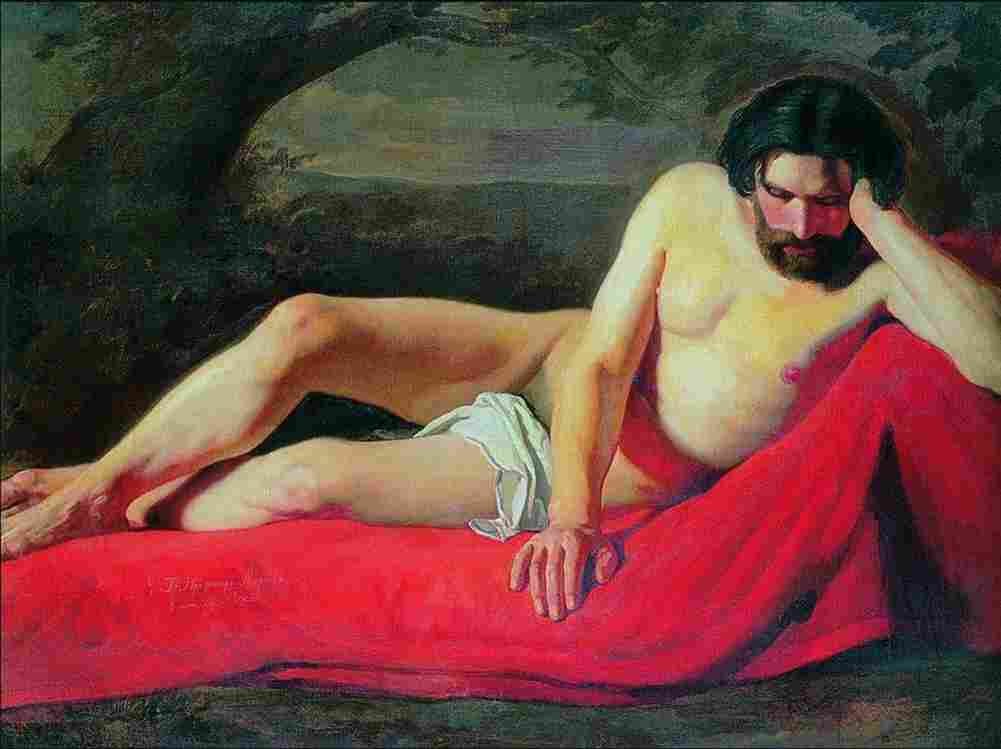 makovsky reclining model Art A4 Photo Print