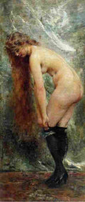 makovsky woman in black stockins Art A4 Photo Print